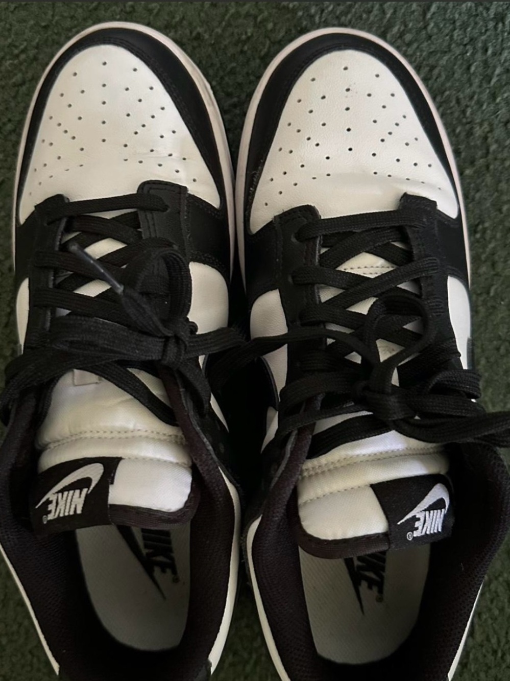Nike Men’s Black and White Low-Top Sneakers with Perforated Toe